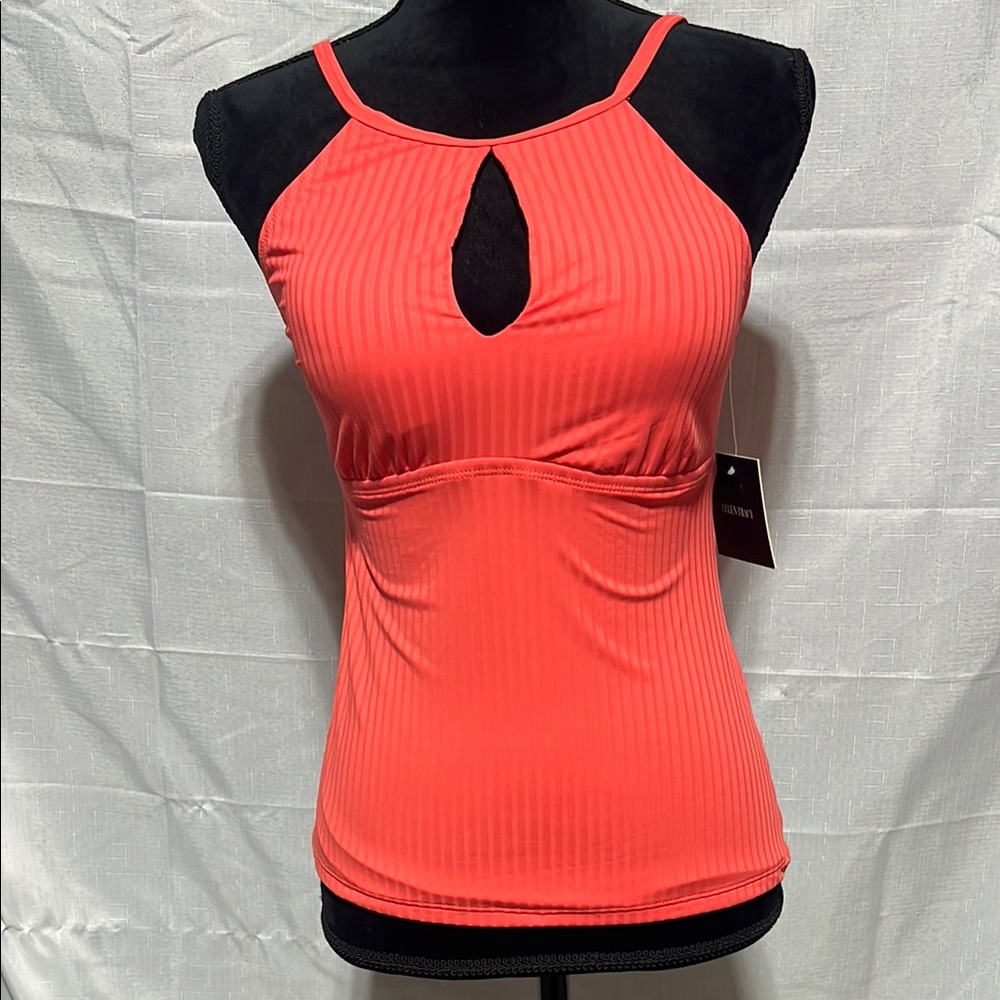 Ellen Tracy Keyhole Rib Tankini NWT